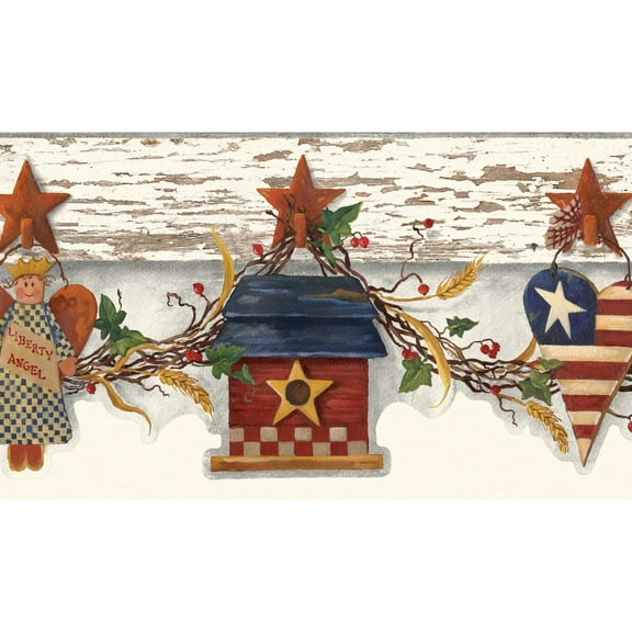 878411 Patriotic Swag Wallpaper Border AAI08121b