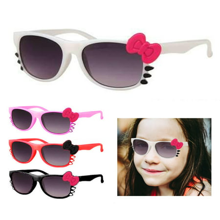 2 Pc Cat Eye Sunglasses Kids Baby Girls Goggle Glasses Bow Pop Children Eyewear