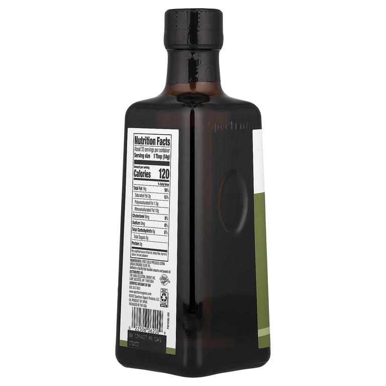 Spectrum Culinary Organic Extra Virgin Olive Oil, First Cold