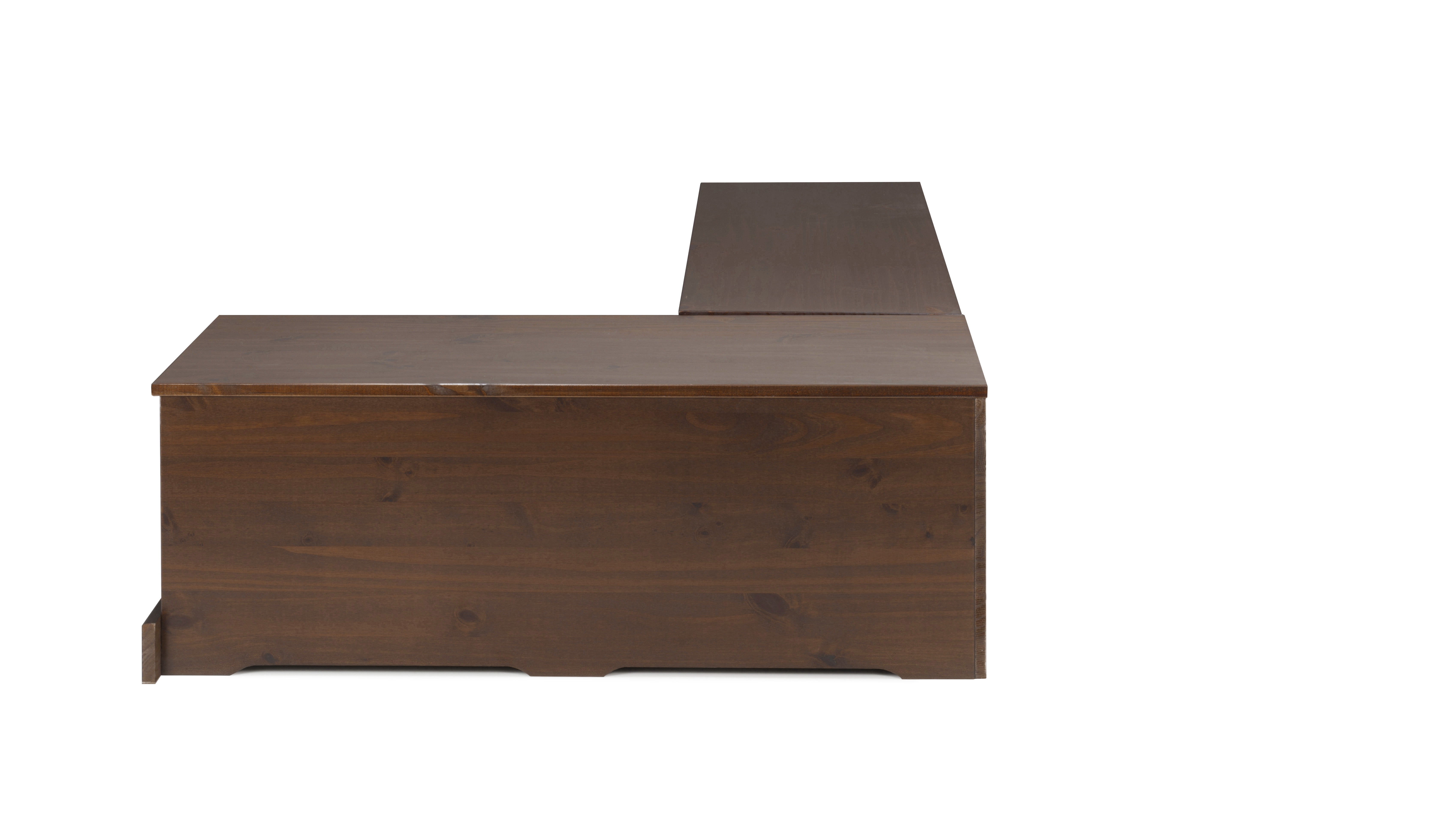 Linon Trefny 3-Piece Backless Corner Breakfast Nook Dining Set with Storage, Walnut