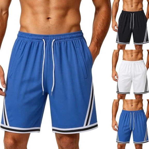 Camo Shorts Men Men's Basketball Shorts Summer Thin Breathable Loose Sports Pants -Dry Casual Solid Color Shorts Black Xl