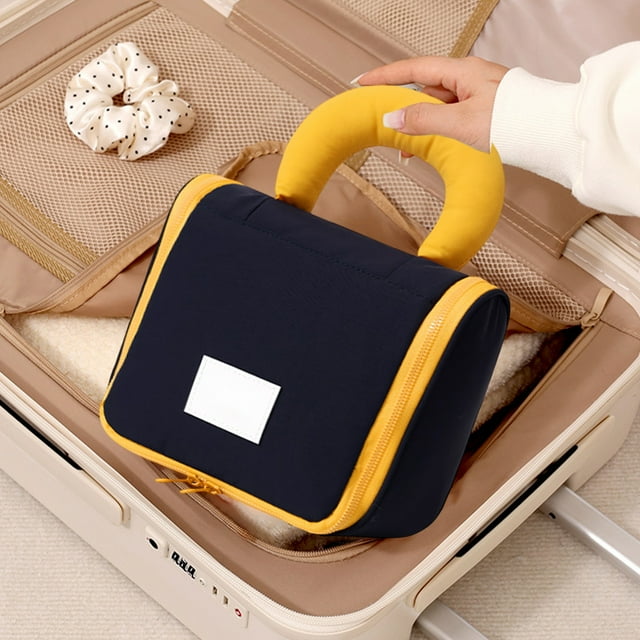 Portable Hook Toiletry Bag, Large Capacity Storage, Waterproof Polyester, Multi-Compartment Design, For Travel, Gym, Beach, Travel Friendly, Durable Wash Bag, Expandable Storage, Akmoler