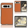thumbnail image 1 of Leather Case for Google Pixel Fold, PU Leather Back Cover Slim Lightweight Shockproof Phone Case for Google Pixel Fold 2023,Orange, 1 of 5