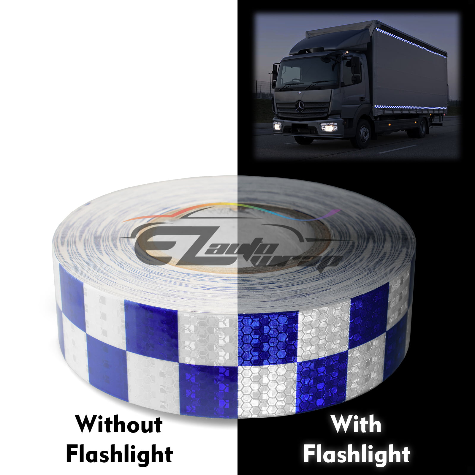 35 Ft White DOT-C2 Conspicuity Reflective Tape Safety Warning Truck Trailer Boat