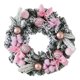 thumbnail image 5 of Guirnalda navideña para puerta, accesorios, manualidades, centros de mesa con lazo rosa 30 cm de diámetro, 5 of 9