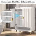 thumbnail image 5 of Tribesigns 6-Tier Shoe Cabinet with Adjustable Shelves, White & Gold Shoe Storage Organizer for Entryway, Hallway, Closet, 5 of 7