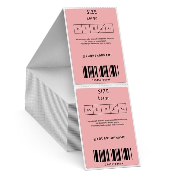 Etiquetas térmicas FINDAT, 5 x 7,6 cm, impermeables, 500 unidades, color rosa