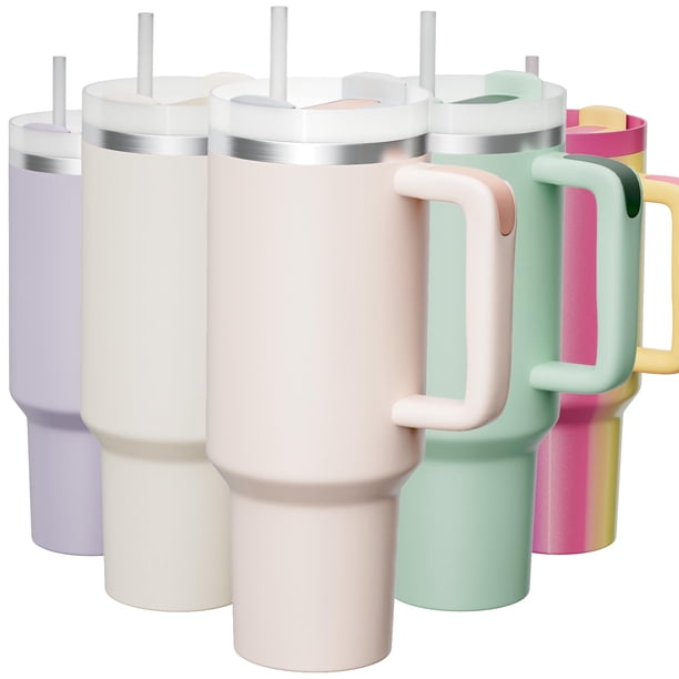 Taza de viaje Tumbler KISSKIND con asa de acero inoxidable de 1,2 L