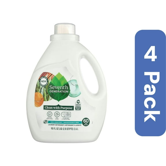 Seventh Generation Liquid Laundry Detergent Sage & Cedar 90 Ounce (Pack Of 4)