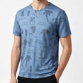 thumbnail image 5 of TKKCS Mens Graphic Crew Neck T-Shirt- Lightweight Daily Wear Tropical Print Breathable Summer Casual Short Sleeve Tees Blue Size 3XL, 5 of 5