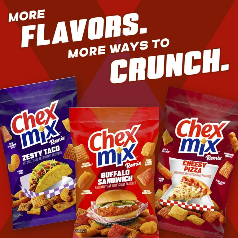 Chex Mix Snack Mix, Remix Cheesy Pizza, Snack Bag, 7 oz - Walmart.com