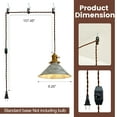 thumbnail image 2 of Oyisen Plug in Pendant Light, Silver Pendant Light Fixtures Two Ways Switch, Adjustable 13ft Light Cord Hanging Pendant Light for Kitchen Bedroom Restaurant 2 Pack, 2 of 7