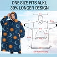 thumbnail image 4 of Oversized Wearable Blanket Hoodie,Blue Sun Moon Star Pattern Sherpa Blanket Hoodie with Super Pockets,Super Warm Fuzzy Pullover for Women & Men, 4 of 6