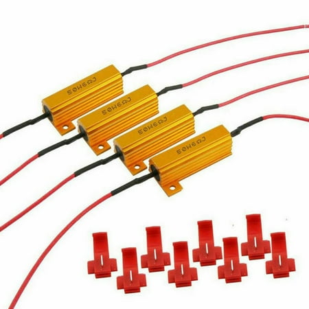 

4X LED Indicator Ballast Load Resistor Flash Rate Relay Turn Signal Bulbs 50W