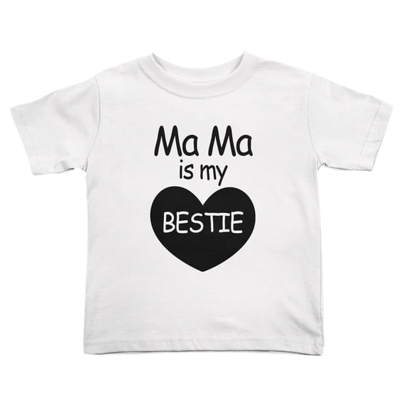 Mama Is My BESTIE Cute Toddler T Shirts for Boys Girls (White, Youth M)