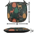thumbnail image 4 of Autumn Chair Seating Cushion Set of 6, Wild Forest Season Gazelle Deer Fall Colors Leaves Pattern Composition, Seat Pads for Office with Anti-slip Backing, 16"x16", Amber and Jade Green, by Ambesonne, 4 of 7