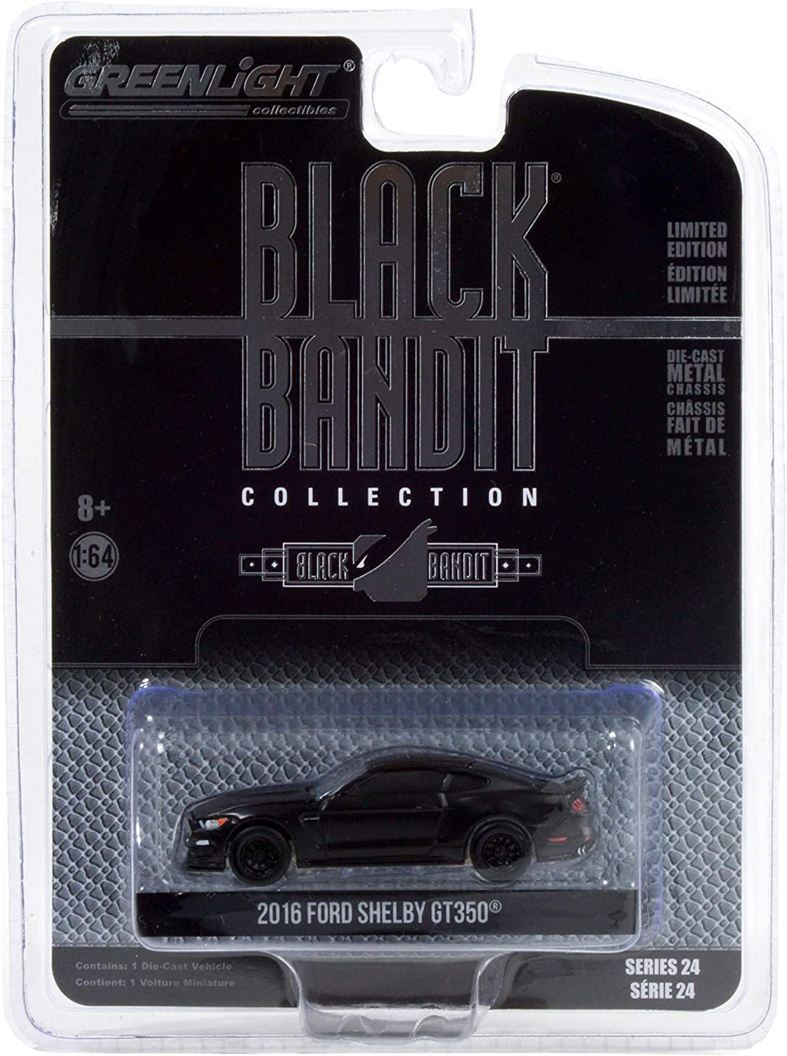 1:64 GreenLight 2016 Ford Shelby GT350 Black Bandit Series 24