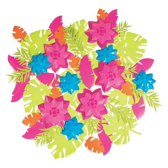 Luau Tropical Paper Decor Kit - Party Decor - 50 Pieces