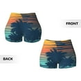 thumbnail image 4 of KLL Palm Trees Pattern Workout Shorts for Women Scrunch Short Gym Yoga Running Sport Active Exercise Fitness Shorts, 4 of 8