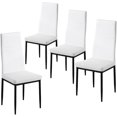 thumbnail image 1 of Omni House Kitchen Chairs Set of 4,Faux Leather Padded Seat Dining Chairs Full Back Dining Room Chairs with Chrome Legs,White, 1 of 7