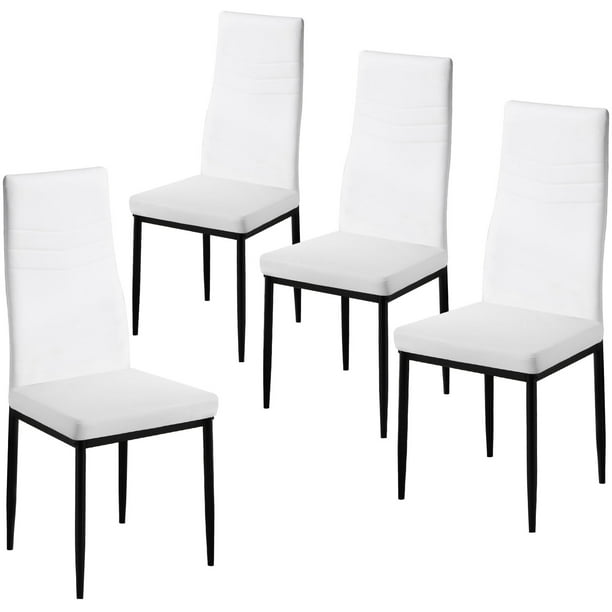 Nopurs Kitchen Chairs Set of 4,Faux Leather Padded Seat Dining Chairs
