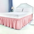 thumbnail image 6 of PiccoCasa Bed Skirt Polyester Elastic Wrap Around Dust Ruffle, Queen Pink, 6 of 7