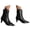Black, variant on Women's Ankle Boots Low Kitten Heel Pointed Toe Booties Side Zipper Fall Shoes