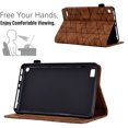 thumbnail image 3 of Embossed Folio Flip Smart Case for Amazon Fire HD 7 2019/2017/2015, Premium PU Leather Kickstand Card Slots Magnetic Auto Sleep / Wake with Pen Slot Case for Fire HD 7 2019/2017/2015, Brown, 3 of 5