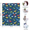 thumbnail image 4 of DarkBlue Dinosaurs Clouds Pattern Blanket,Comfortable Soft Flannel Throw Blanket,All Season,Warm Lightweight Blankets for Sofa Bed Couch Living Room Chair,30"x40", 4 of 4