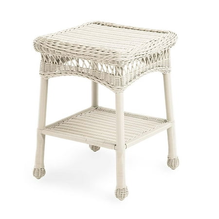 Large Natural Wicker - Easy Care Wicker End Table / Patio Side Table