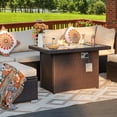 thumbnail image 6 of 44" Propane Gas Fire Pit Table, 50000 BTU Rectangular Fire Pit, Tile Tabletop with Beautiful Wicker Base for Outside Patio Deck Garden Courtyard, 6 of 7