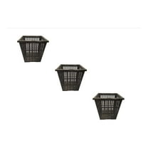 Pond Plant Baskets 3-Pack - 4" Square Aquatic Plant Pots for Water Garden, Aquaponics, Fish Pond - Slotted Mesh Planter Containers