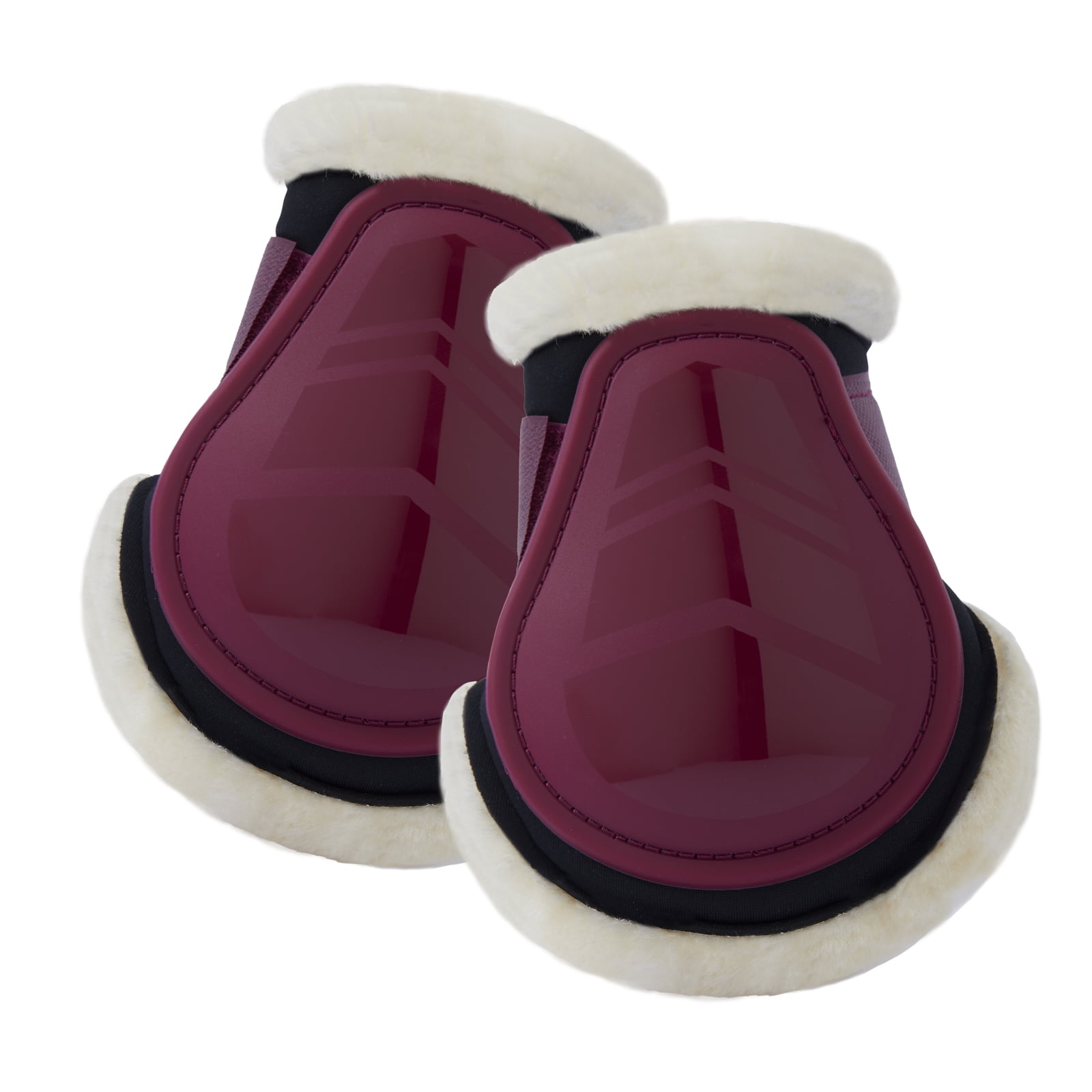 HORZE Caliber Faux Fur Open Front Horse Protection Fetlock Boots For Jumping and Schooling (Pair