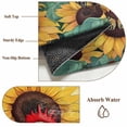 thumbnail image 6 of Round Rugs 4Ft, Sunflower Rooster Round Area Rug Washable Indoor Throw Carpet, Vintage Watercolor Summer Flower Soft Non Slip Circle Rug for Kitchen Nursery Room Home Decor Aesthetic, 6 of 8