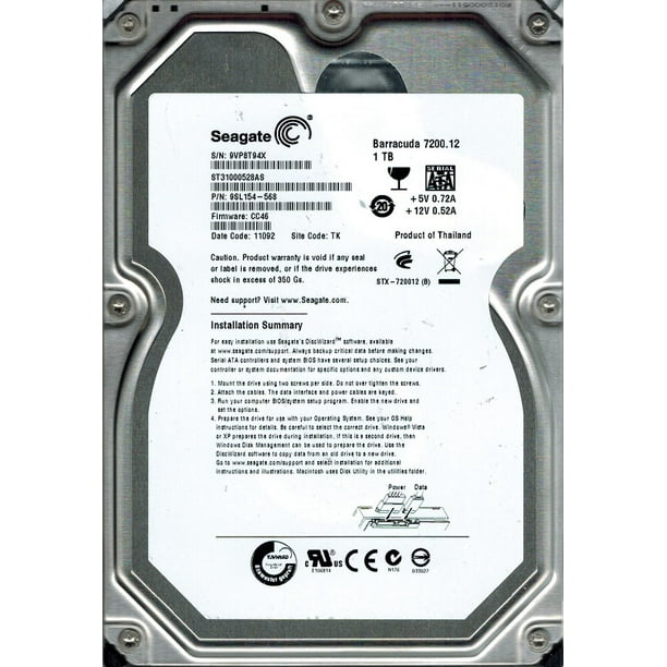 Seagate Stas P N 9sl154 568 F W Cc46 1tb Tk Walmart Com Walmart Com