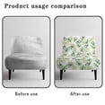 thumbnail image 5 of ZIATUBLES Small Armless Couch Cover Stretch Accent Chair Slipcover Soft Slipper Chair Covers Armless Removable Washable Sofa Furniture Protector Cover for Living Room, Monstera Green Leaf White, 5 of 7