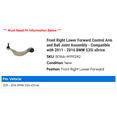 thumbnail image 2 of Front Right Lower Forward Control Arm and Ball Joint Assembly - Compatible with 2011 - 2016 BMW 535i xDrive 2012 2013 2014 2015, 2 of 2