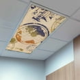 thumbnail image 2 of 4 Pack Retro Earth Globe Fluorescent Light Covers for Ceiling Lights Travel Compass Vintage Magnetic Ceiling Light Covers Overhead Light Filters for Office Classroom Home, 2 of 9