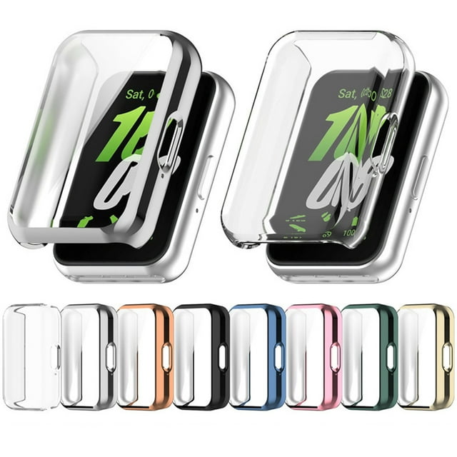 Flmtop 1PC Smartwatch Cases Ultralight Easy Installation Watch Screen Protector with TPU Scratch-Proof Watch Cases Impact Resistant Case Watch Face Covers Compatible with SamsungGalaxy Fit 3