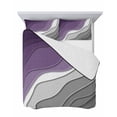 thumbnail image 7 of Quilts Full Size Bedding Set, Purple Grey Ombre Lightweight Quilted Comforter, Modern Geometric Abstract Aesthetics Cream Soft Bedspread Coverlet with Pillow Covers for All Season, 78" x 90", 7 of 7