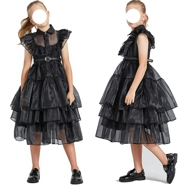 Girls Prom Dance Wednesday Addams Inspired Tulle Costume Dress