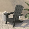thumbnail image 5 of Flash Furniture Newport Adirondack Chair with Cup Holder, Weather Resistant HDPE Adirondack Chair in Gray, Set of 4, 5 of 13