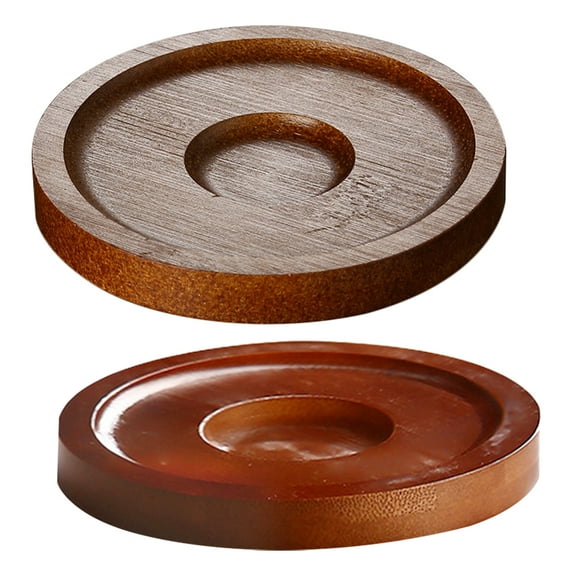 2Pcs Whiskey Glasses Pad Round Wood Coaster Wood Coasters for Whisky Glass Rotary Whisky Glass Coasters
