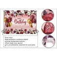 thumbnail image 3 of 7x5ft Happy Birthday Party Backdrop Red Gold Birthday Decorations Background Birthday Party Banner Decorations Backdrop 178, 3 of 5