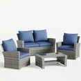 thumbnail image 5 of UDPATIO Wicker Patio Furniture Set, 4 Piece Outdoor Sectional Conversation Sets, Gray PE Rattan Patio Sofa Set for Balcony, Porch, Backyard, Grey, 5 of 9