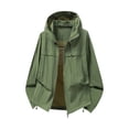 thumbnail image 4 of Mens Windbreak Lightweight Sun Protection Running Jackets with Zip Pocket, Workout Track Hoodie Athletic Gym Sweatshirts Men Army Green, 4 of 9
