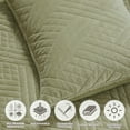 thumbnail image 5 of Superior Karina Cotton Velvet Lightweight Quilt Set, King, Sage, 5 of 11
