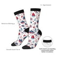 thumbnail image 4 of Bingfone Compression Socks for Women and Men Long Socks for Running Athletic Cycling Nurse- Happy Columbus Day, 4 of 6