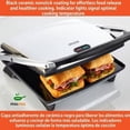 thumbnail image 3 of 12"x10" Ceramic Nonstick Panini Press, Stainless Steel and Cast Aluminum Plates, Swivel Top Plate, 1400W, 3 of 6
