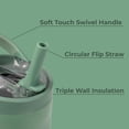 thumbnail image 3 of HydroJug Sport - Vaso de acero inoxidable con pajita, aislado al vacío, botella de agua a prueba de fugas de 32 oz, diseño ergonómico, reutilizable, apto para lavavajillas, base de goma, duradero para, 3 of 5